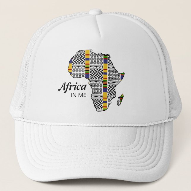 Afrika in ME Kente Adinkra Africa Trucker Hat Truckerkappe (Vorderseite)