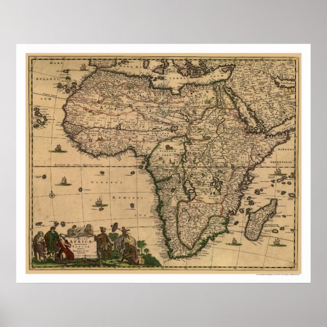 Afrika Karte 1688 Poster (Vorne)