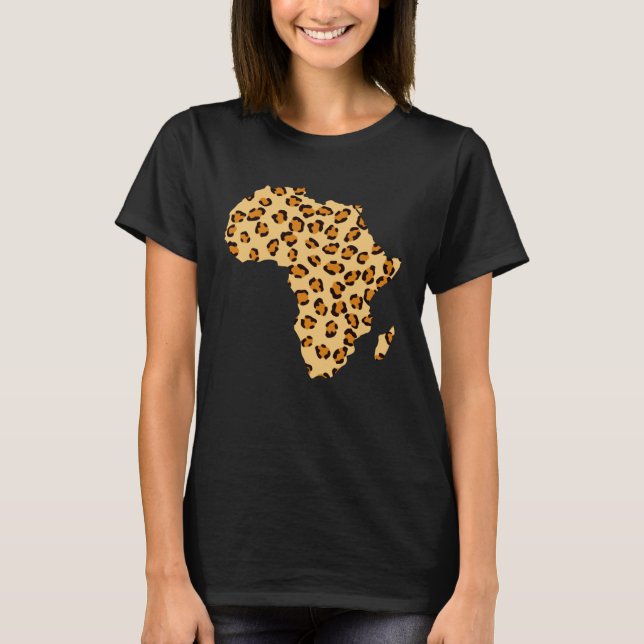 Afrika Karte Cheetah Safari Afrika T-Shirt (Vorderseite)
