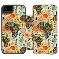 Afrika-Karte Dekorative Stammes-Elemente Muster