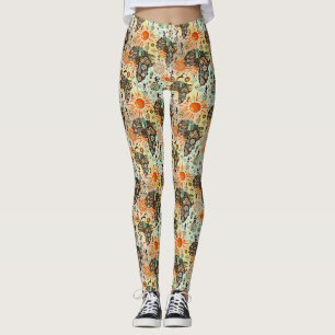 Afrika-Karte Dekorative Stammes-Elemente Muster Leggings