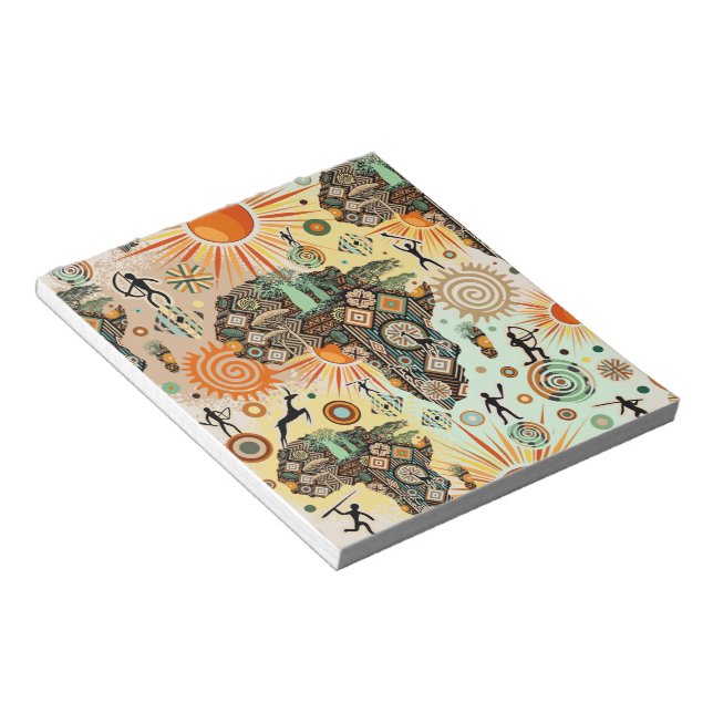 Afrika-Karte Dekorative Stammes-Elemente Muster Notizblock (angewinkelt)