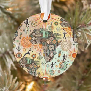 Afrika-Karte Dekorative Stammes-Elemente Muster Ornament