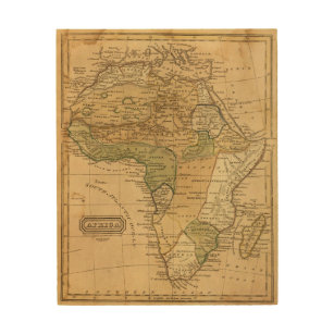 Afrika-Karte durch Worcester Holzdruck