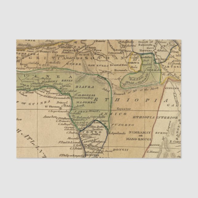 Afrika-Karte durch Worcester Seidenpapier (Vorderseite)