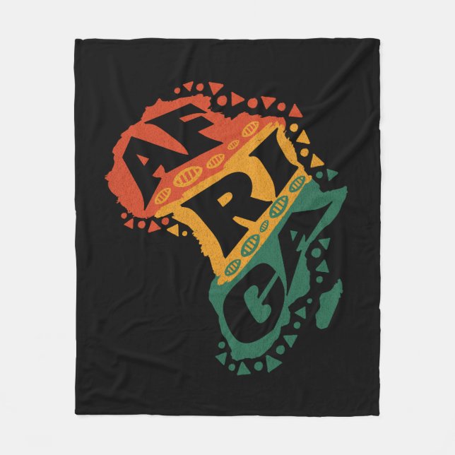 Afrika-Karte Fleecedecke (Vorderseite)