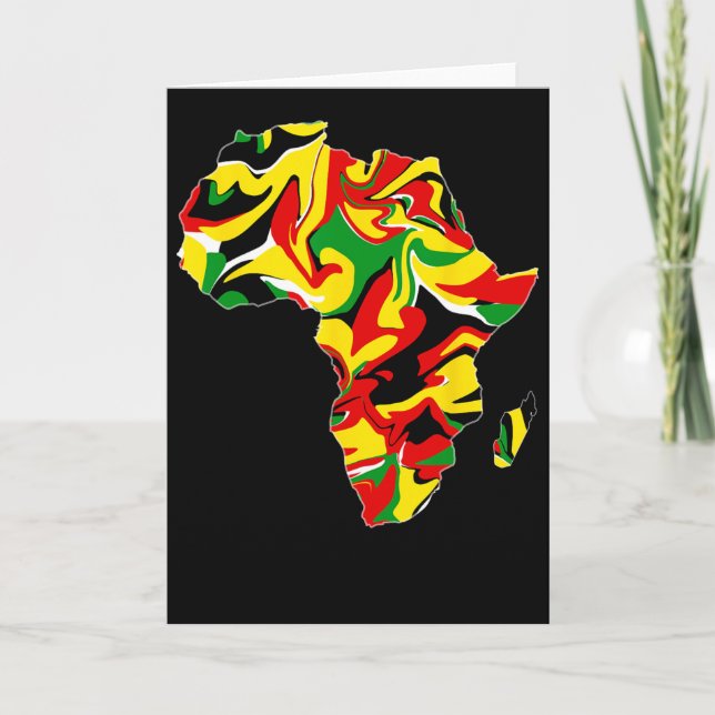 Afrika Karte Grün Gelb Rot Stolzer Afrikanischer S (Vorderseite)