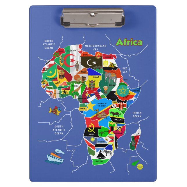 Afrika-Karte Klemmbrett (Vorderseite)