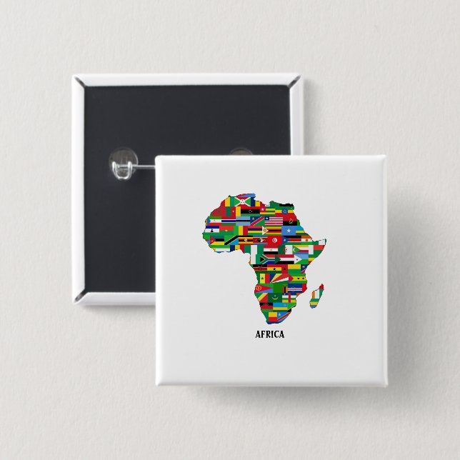 Afrika-Karte Kontinent Button (Vorne & Hinten)