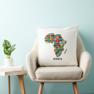 Afrika-Karte Kontinent Kissen