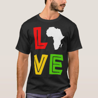 Afrika Karte Liebe Schwarze Geschichte Monat Afrik T-Shirt