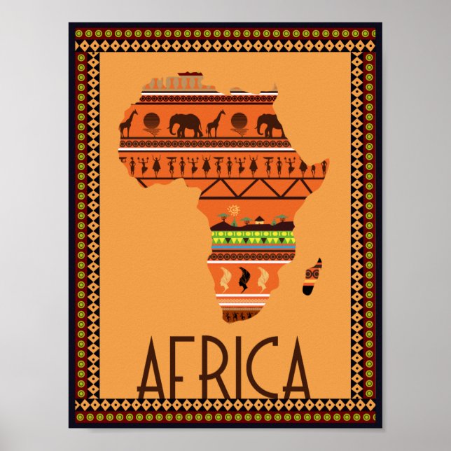 Afrika - Karte Poster (Vorne)