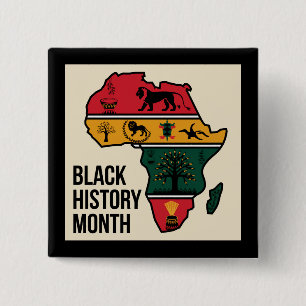 Afrika Karte Schwarzgeschichte Monat Button