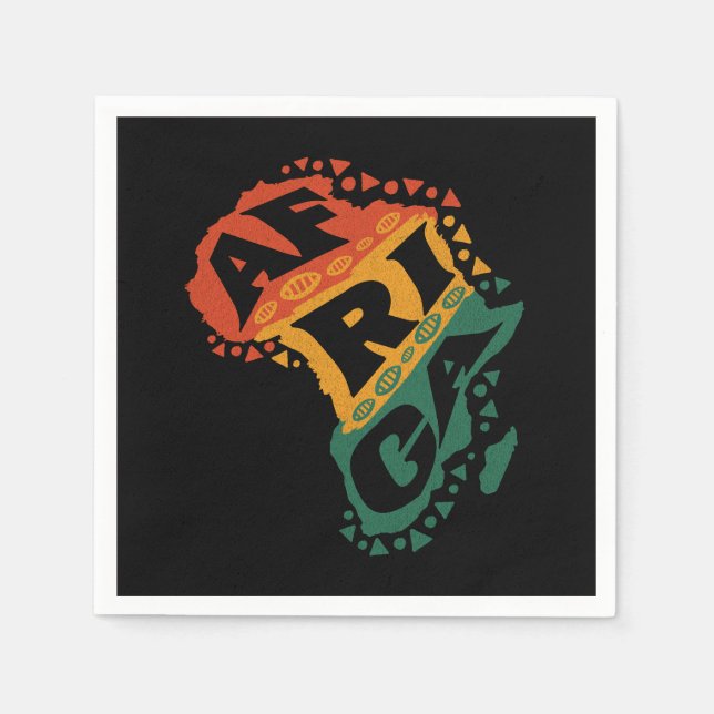 Afrika-Karte Serviette (Vorderseite)