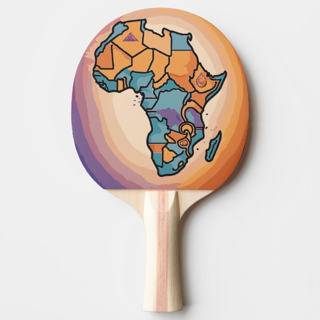 Afrika-Karte Tischtennis Schläger (Vorderseite)