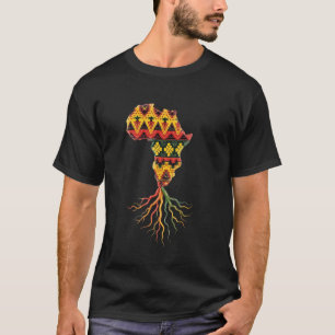 Afrika Karte - Traditioneller Kente Stoff - Afrika T-Shirt