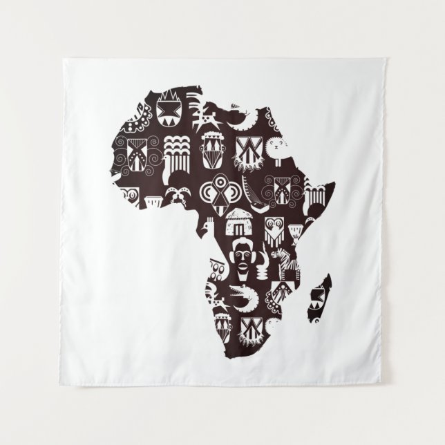 Afrika-Karte Wandteppich (Vorderseite)