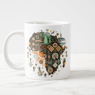 Afrika-Karten-Dekorative Stammes-Elemente-Muster Jumbo-Tasse