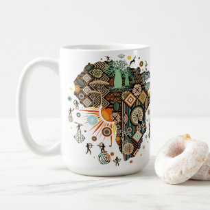 Afrika-Karten-Dekorative Stammes-Elemente-Muster Kaffeetasse