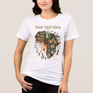 Afrika-Karten-Dekorative Stammes-Elemente-Muster Tri-Blend Shirt