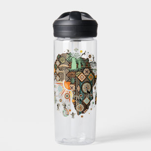 Afrika-Karten-Dekorative-Stammes-Elemente-Muster Trinkflasche