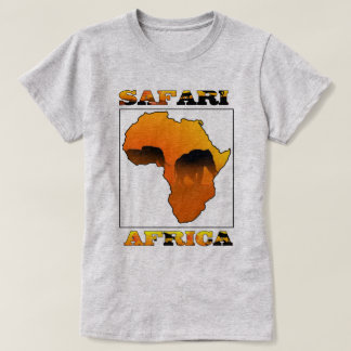 Afrika-Karten-Safari-T-Shirt mit Elefanten T-Shirt