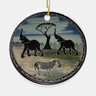 Afrika Kenia Schöne Elegante Tierwelt Keramik Ornament