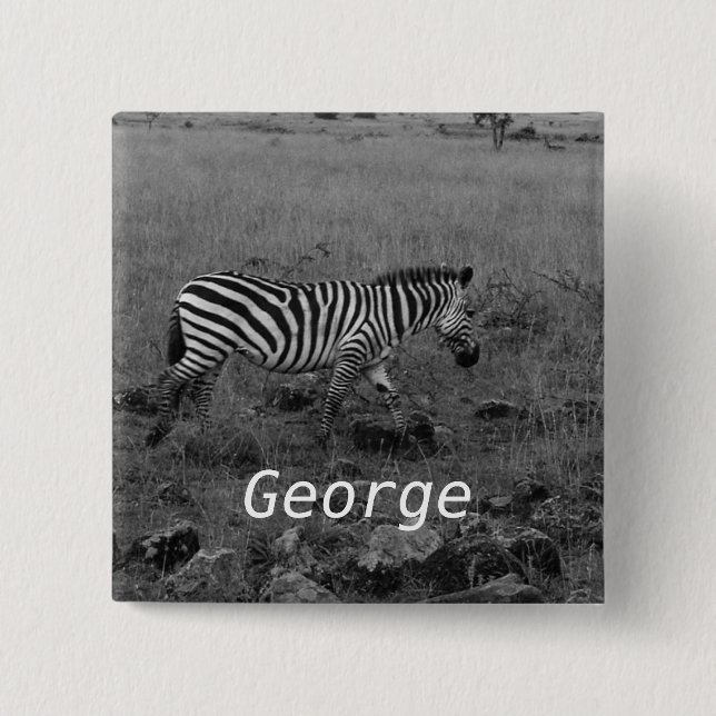 Afrika Kenia Zebra im Wilden Button (Vorderseite)