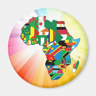 Afrika Kontinent Flagge Karte 2 Magnet