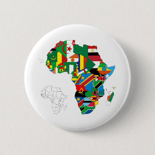 Afrika Kontinent Flagge Karte Button