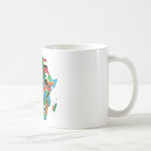 Afrika Kontinent Flagge Karte Tasse
