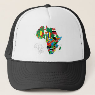 Afrika Kontinent Flagge Karte Truckerkappe