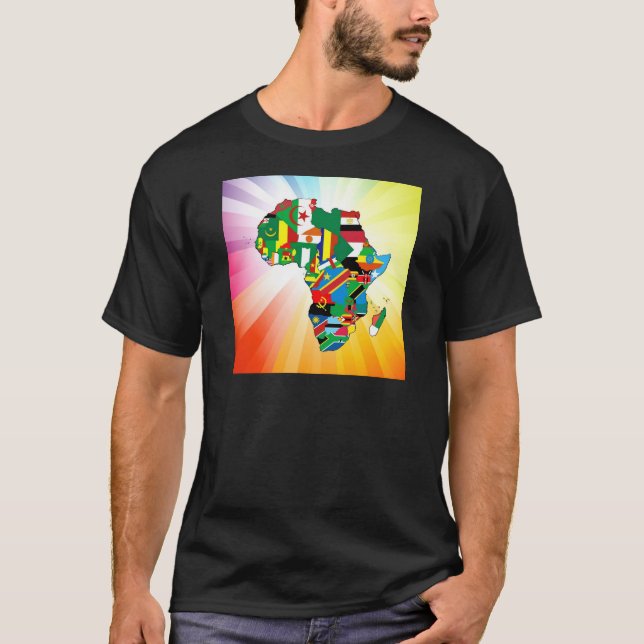 Afrika-Kontinent-Flaggen-Karte 2 T-Shirt (Vorderseite)