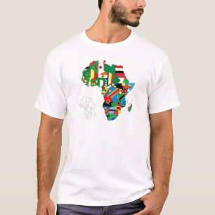 Afrika-Kontinent-Flaggen-Karte T-Shirt