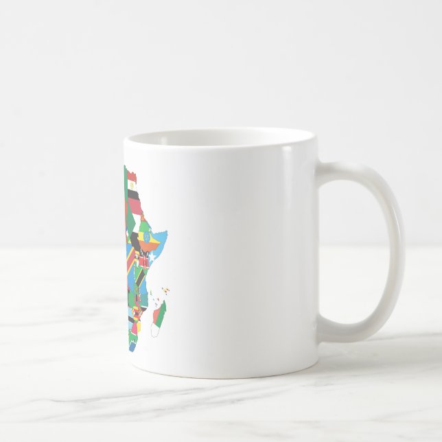Afrika-Kontinent-Flaggen-Karte Tasse (Rechts)
