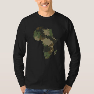 Afrika Kontinent Karte Tarnmuster Afrikanische Ver T-Shirt