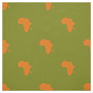 Afrika Kontinent Matcha Green Pumkin Orange Stoff