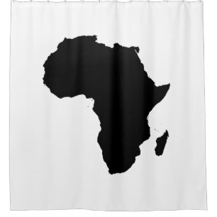Afrika-Kontinent-schwarzer u. weißer Duschvorhang