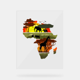 Afrika Kontinent Sunset Safari Natur Wildes Leben Acrylschild