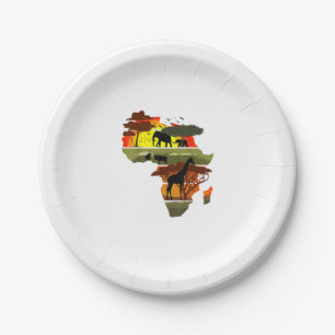 Afrika Kontinent Sunset Safari Natur Wildes Leben Pappteller