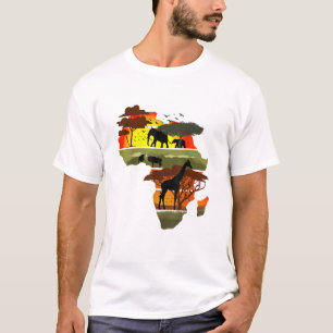 Afrika Kontinent Sunset Safari Natur Wildes Leben T-Shirt
