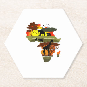 Afrika Kontinent Sunset Safari Natur Wildes Leben Untersetzer