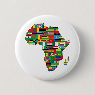 Afrika Kontinentale Länder Flaggenstaaten Button