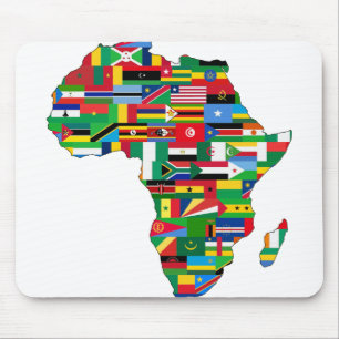 Afrika Kontinentale Länder Flaggenstaaten Mousepad