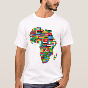 Afrika Kontinentale Länder Flaggenstaaten T-Shirt
