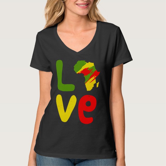 Afrika Liebe Afrika Liebe Afrikanisch T-Shirt (Vorderseite)