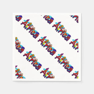 Afrika lustig farbiges Safari-Logo Serviette