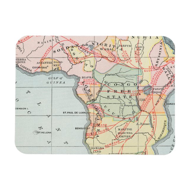 AFRIKA: MAP, 1894 MAGNET (Horizontal)