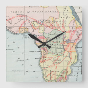 AFRIKA: MAP, 1894 QUADRATISCHE WANDUHR