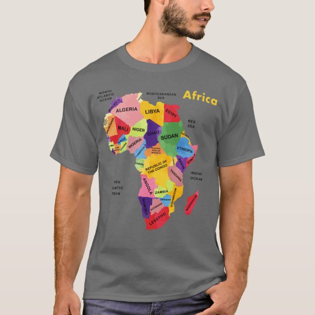 Afrika Map Artwork T-Shirt (Vorderseite)